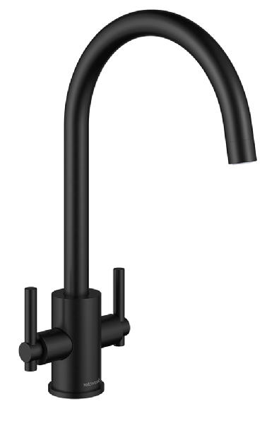 Kitchen Tap - The Clearwater Rococo Tap -  This matte black tap from rococo is a swan necked crosshead tap, available for instore or online purchase.