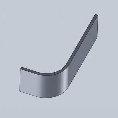 curved plain plinth for use with curved corner doors on base units of fitted kitchen cabinets