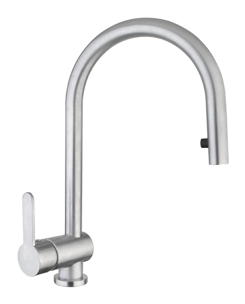 Kitchen Tap - The amalfi side lever tap is a polished chrome single lever tap with a pull out hose. Order online or instore in our showroom in Dublin 13, 
