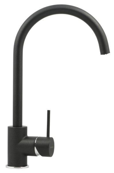 Kitchen Tap - Swan Neck Black Matching Composite Tap ideal for use with a granite composite kitchen sink