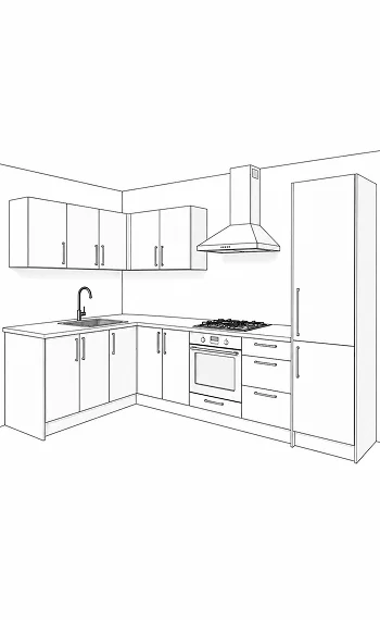 L-shaped kitchen