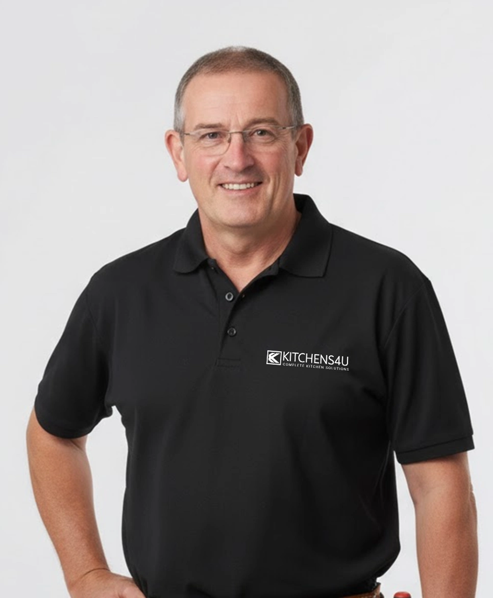 A professional portrait of Ben Brown, Manager and Director at Kitchens4U in Dublin, leading kitchen renovation and fitted kitchen projects with quality-focused guidance.