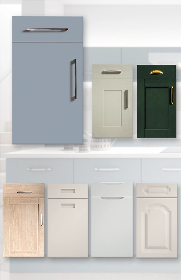 Replacement kitchen doors to refresh existing cabinets without full renovation