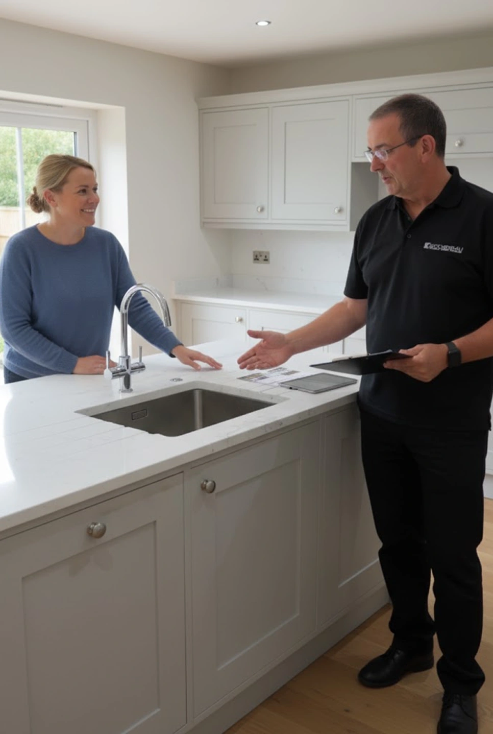 A friendly follow-up visit from our aftercare team, ensuring complete customer satisfaction and addressing any queries about kitchen maintenance.