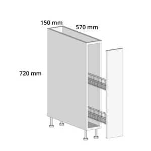 150mm Base Unit – Pull Out Baskets - Complete Cabinet Timber Painted