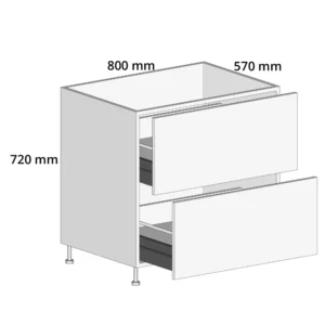 800mm Pot Drawer Base Unit – Complete Cabinet, 2 Drawers Included Painted MDF