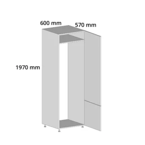 600mm Fridge Freezer Housing 70/30 –1970mm, Complete Cabinet Edged