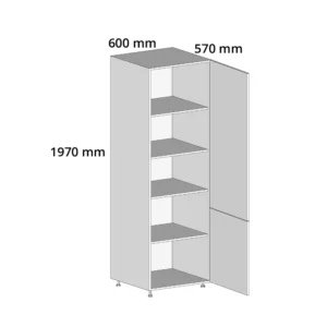 600mm Larder Tall Unit –1970mm, Complete Cabinet Timber Painted