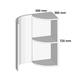 300mm Curved Wall Kitchen Cabinet Unit – Complete Cabinet Edged