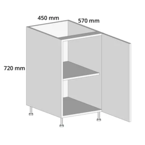 450mm Base Unit - Complete Cabinet Timber Painted