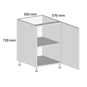 550mm Base Unit - Complete Cabinet Timber Painted