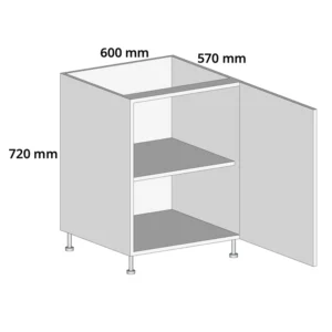 600mm Base Unit - Complete Cabinet Timber Painted