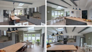 Classic Grey Kitchen Renovation Gallery – L Shaped Layout Island and Open Plan Dining