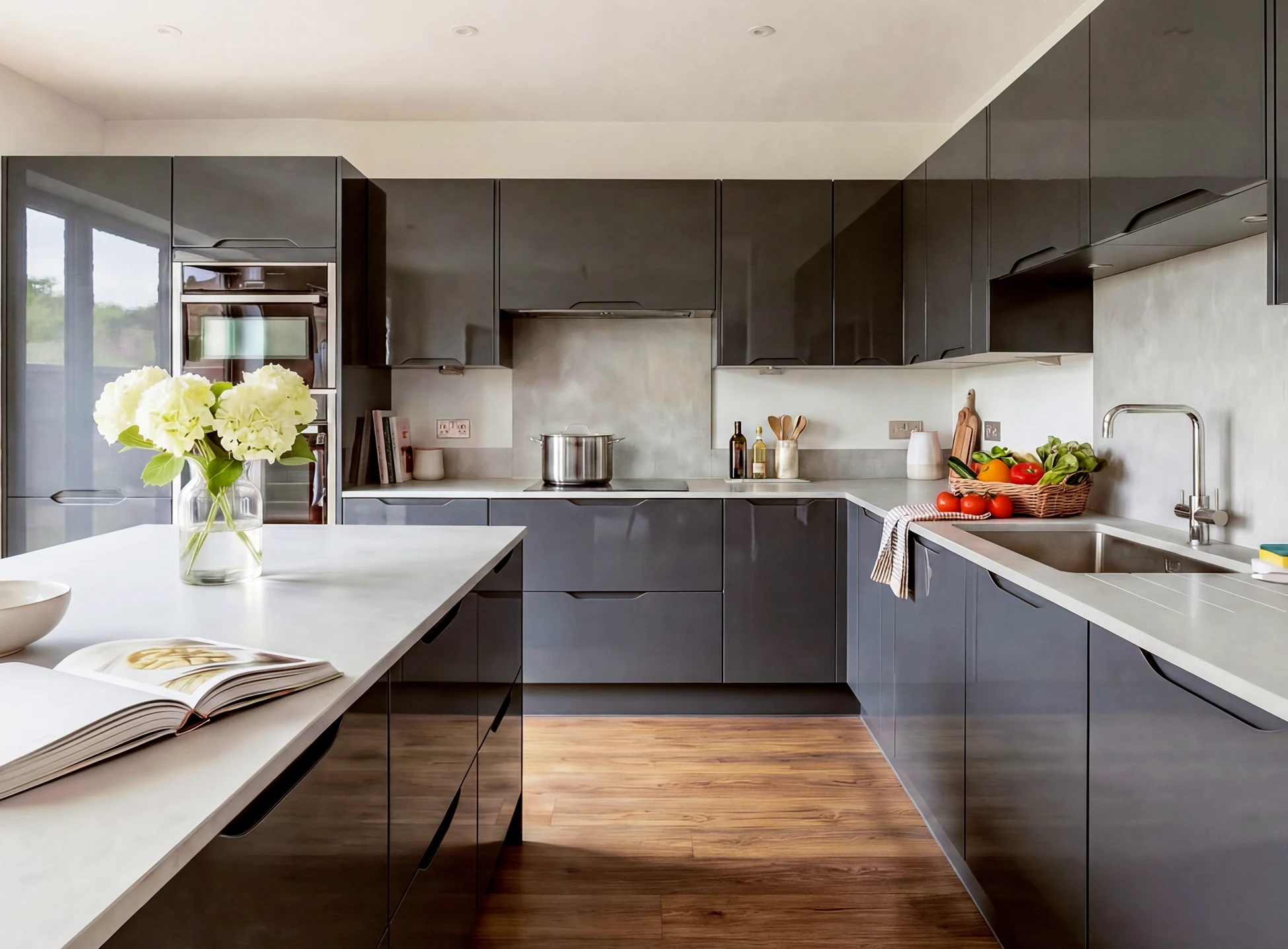 Neptune Graphite Gloss Vinyl Handleless