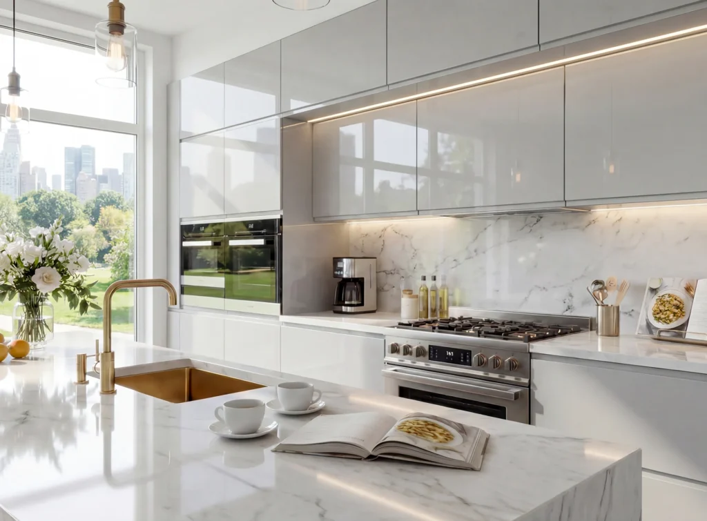 Phoenix Light Grey High Gloss Handleless