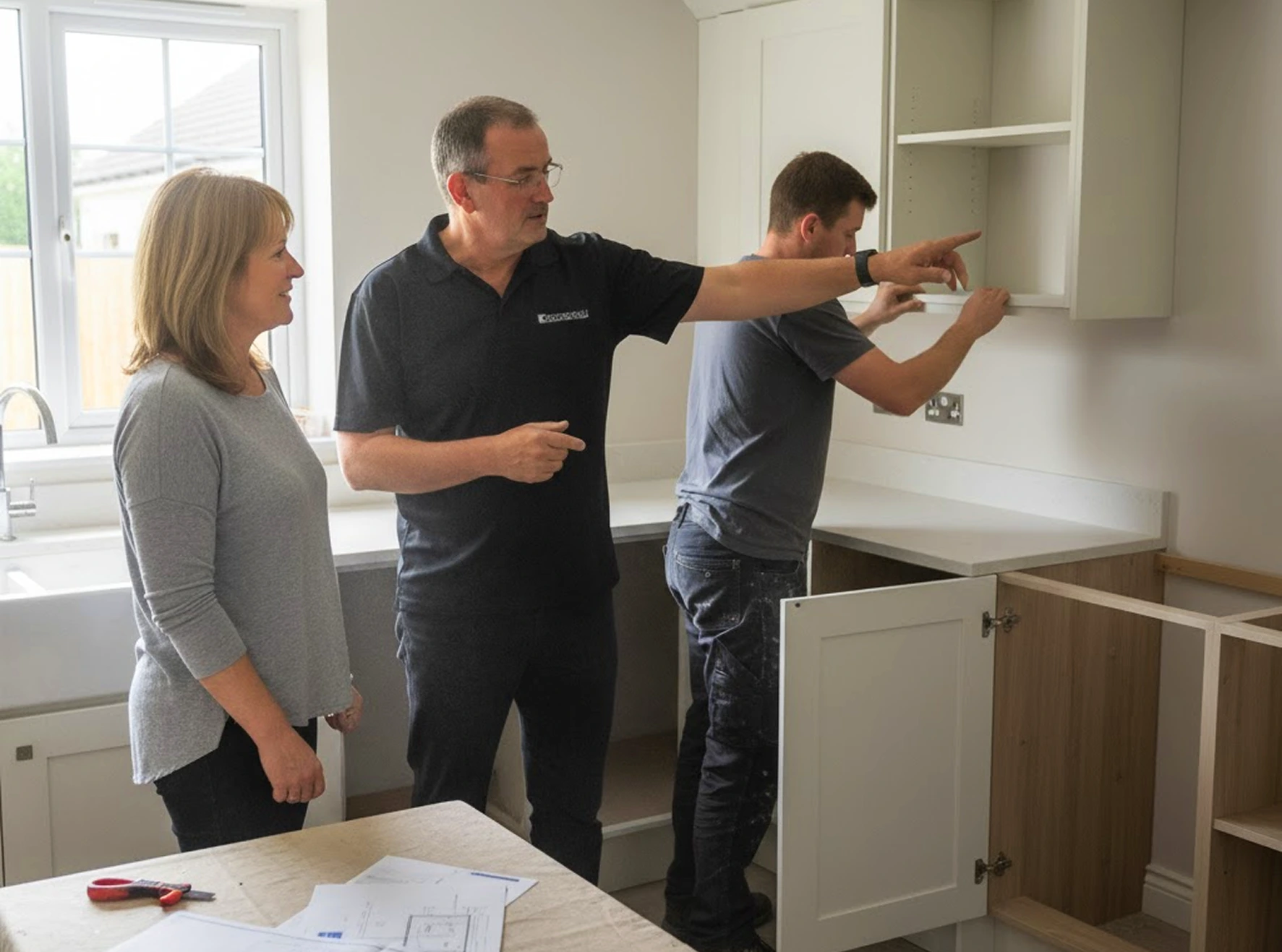 An image showing Kitchens4U’s project management service, coordinating design, installation, and renovation to deliver a seamless kitchen project.