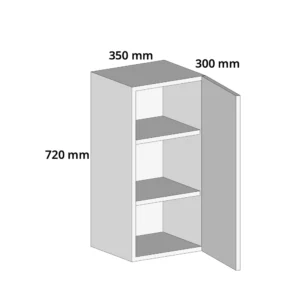 350mm Wall Kitchen Cabinet Unit – Complete Cabinet Edged