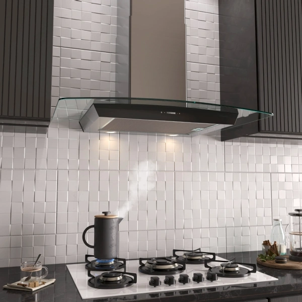 Curved Glass and Stainless Steel Extractor Fans
