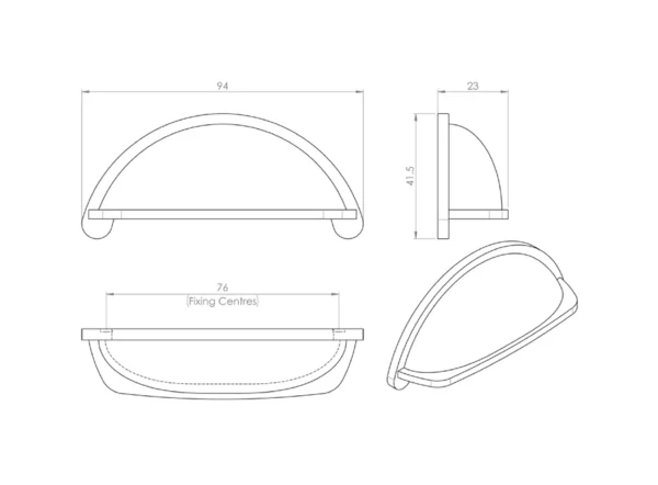 Ada Collection Cup Handle in Black