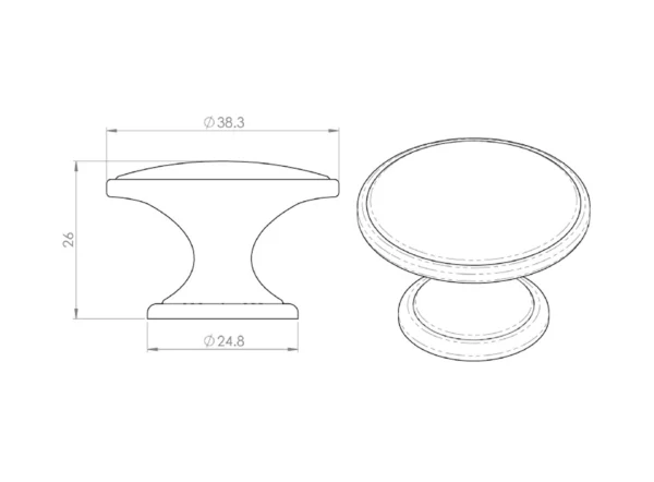 Alma Collection - Satin Nickel 38mm Knob Handle