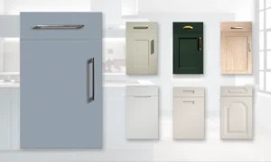 Replacement doors and kitchen doors in different colours with different handles and finishes