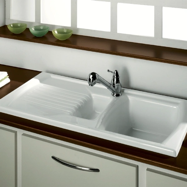 Cesaro Lusitano White 1.5 Bowl Ceramic Sink