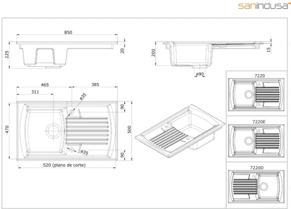 Cesaro Lusitano White Ceramic Sink 1.0 Bowl
