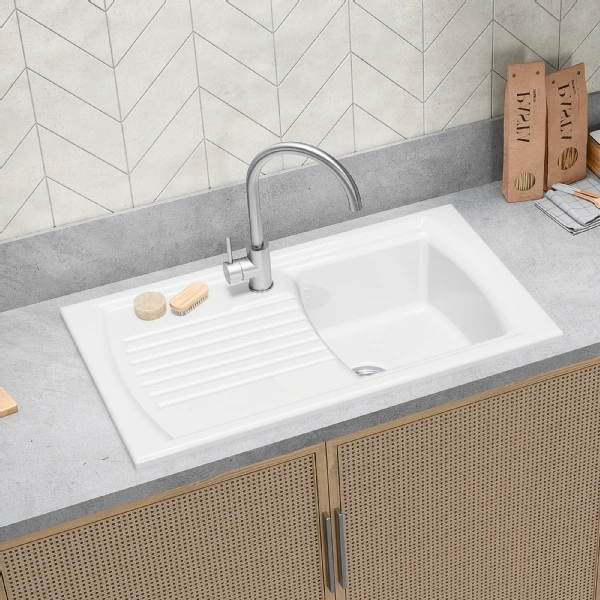 Cesaro Lusitano White Ceramic Sink 1.0 Bowl