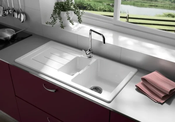 Cesaro 1.5 Undermount White Ceramic Sink