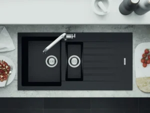 Kalura 1.5 Black Inset Composite Sink 1