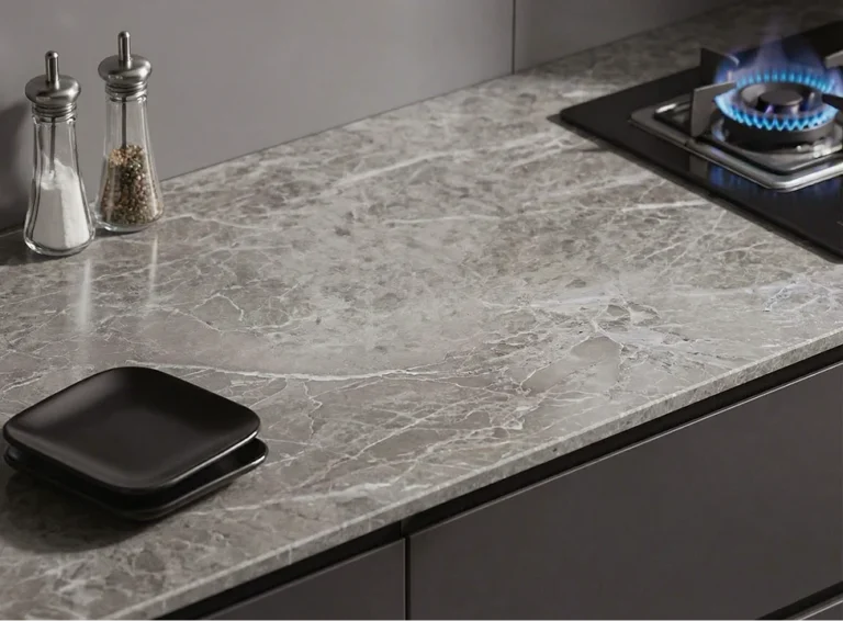 Grey Emperor Marble – Square Edge Worktops 38mm Thickness