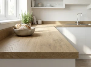Torro Cremona Oak laminate kitchen worktop with warm wood effect oak grain finish