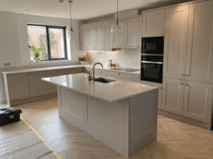 Cream shaker fitted kitchen with island in Dublin, Ireland