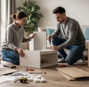 Flat pack kitchen cabinets assembly in Ireland for a modern home kitchen