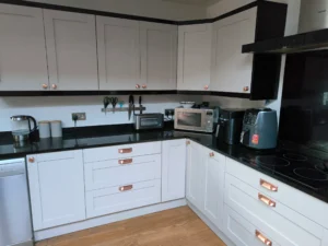 Modern white shaker kitchen design in Dublin, Ireland