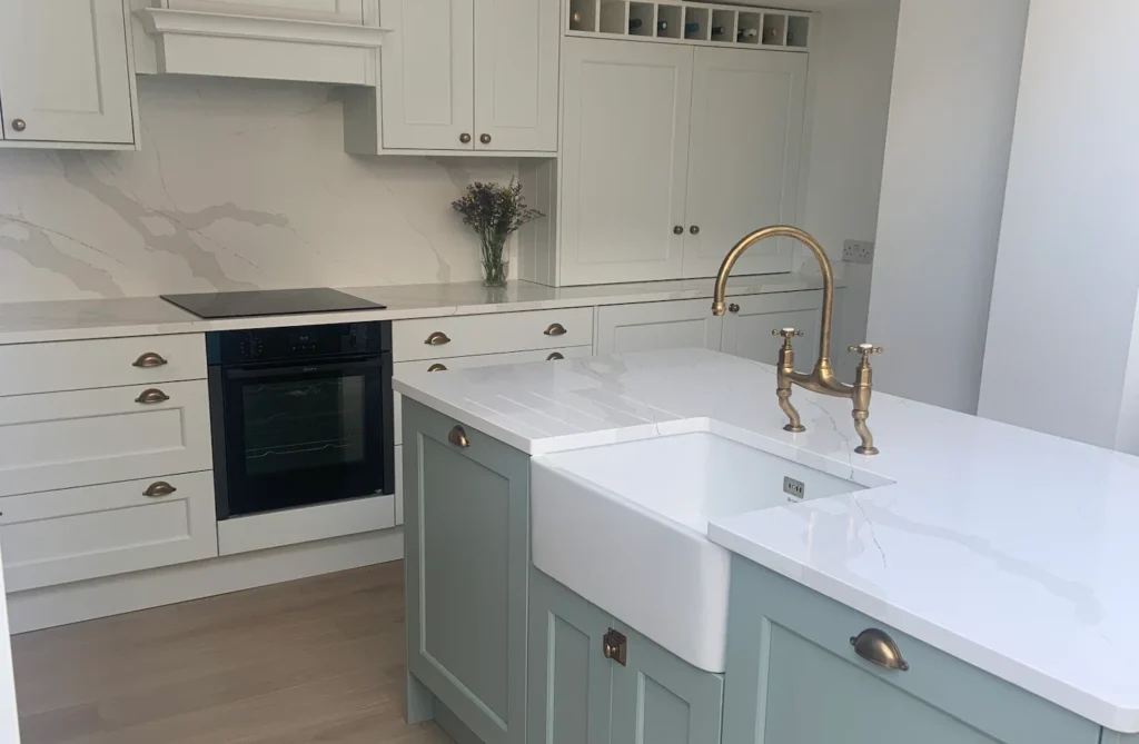 Sage Green and White Shaker Kitchen in Dublin