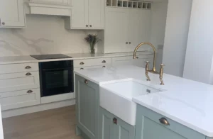 Sage Green and White Shaker Kitchen in Dublin