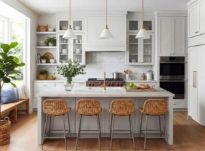 Shaker kitchen cabinets in Ireland with timeless doors and modern handles