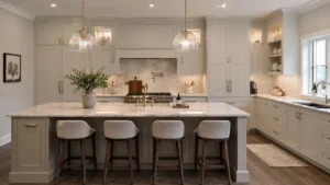Bespoke kitchen in Ireland with island and premium worktops