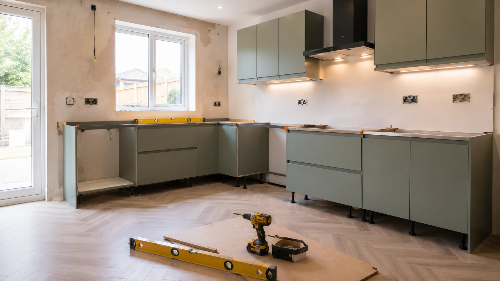 Cabinet installation process for a kitchen in Dublin