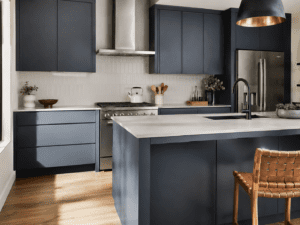 Dark slab handleless replacement kitchen doors in Ireland