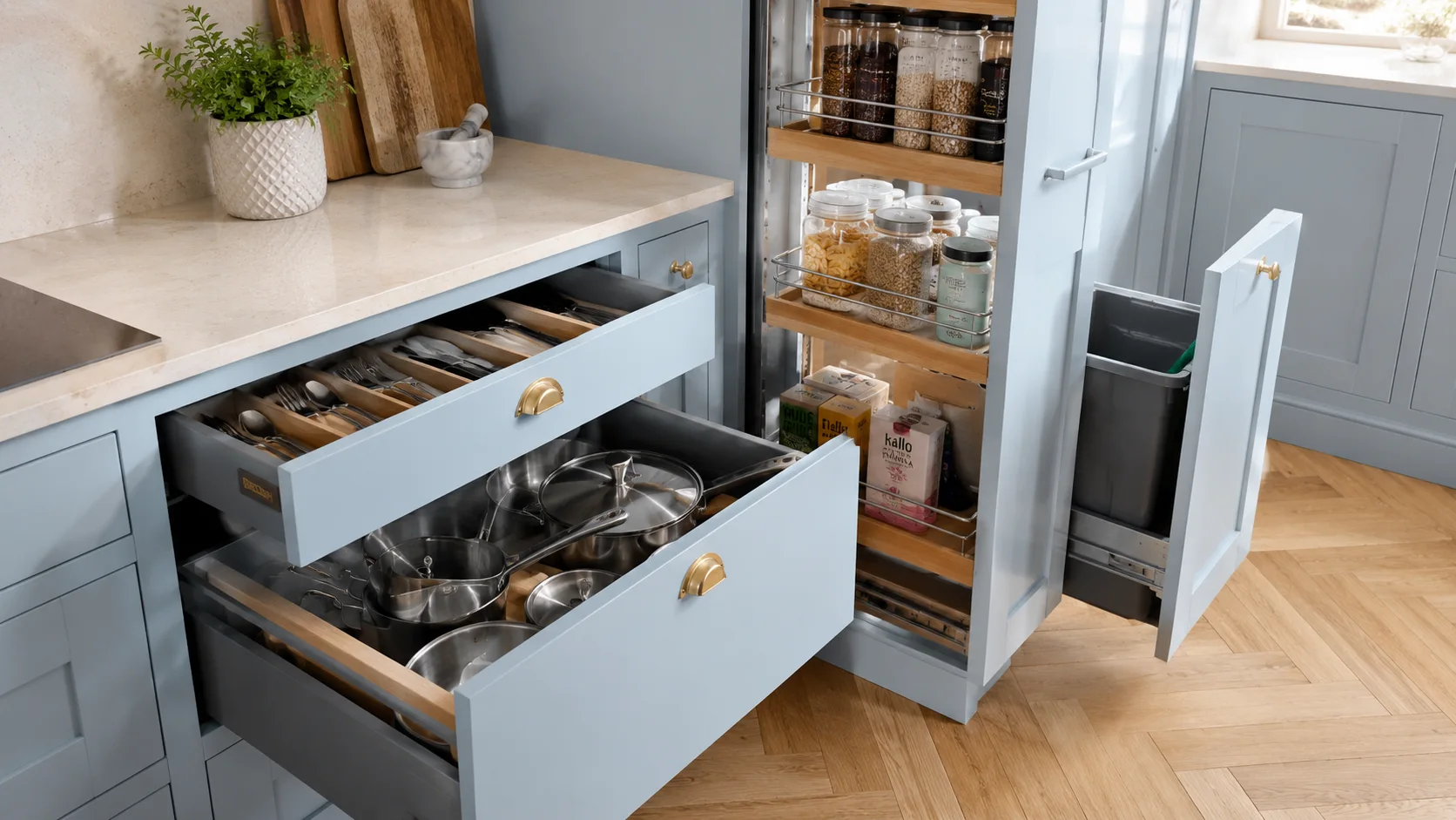 fitted-kitchen-cabinet-storage-solutions Fitted kitchen cabinet storage solutions