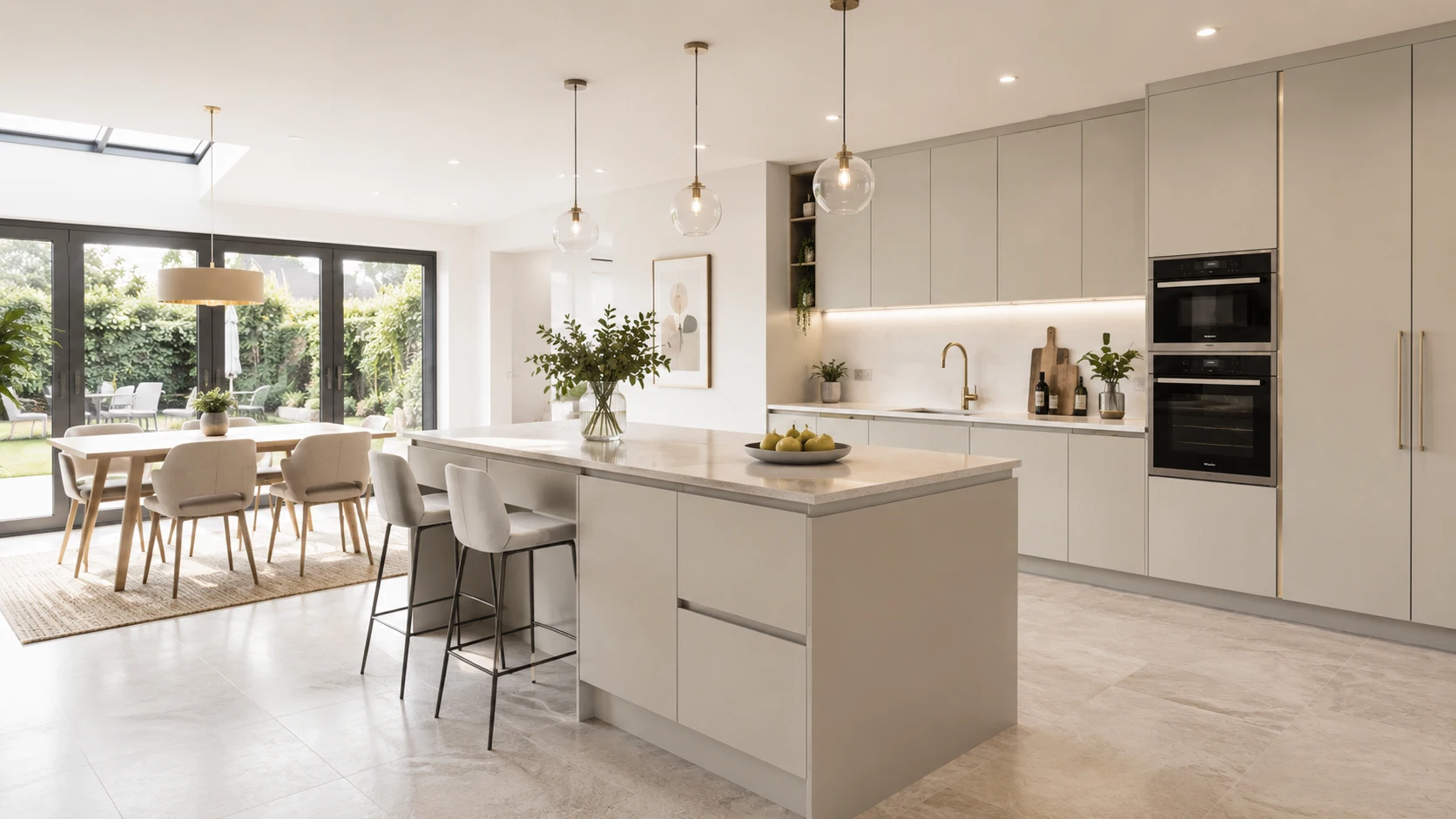 fitted-kitchen-island-ireland Fitted kitchen island with seating and storage in Ireland