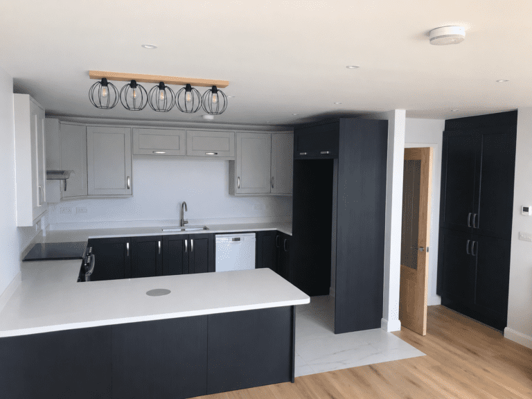 Indigo & Grey Shaker Kitchen Renovation in Lucan, Dublin