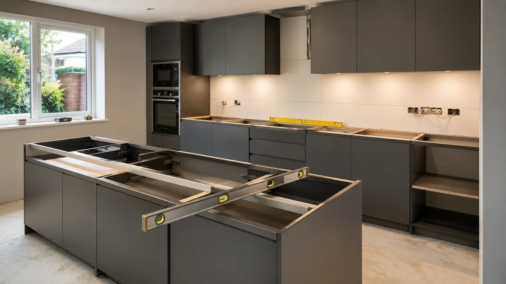 Kitchen installation process during Dublin renovation