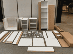 Flat pack kitchen units with cabinet panels, doors and fittings in Dublin