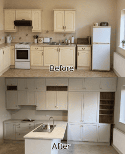 Before and after comparison of a Portmarnock kitchen renovation